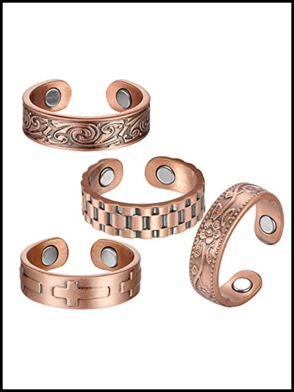 Magnetic Rings Pure Copper Adjustable Thumb Ring Therapy Jewelry